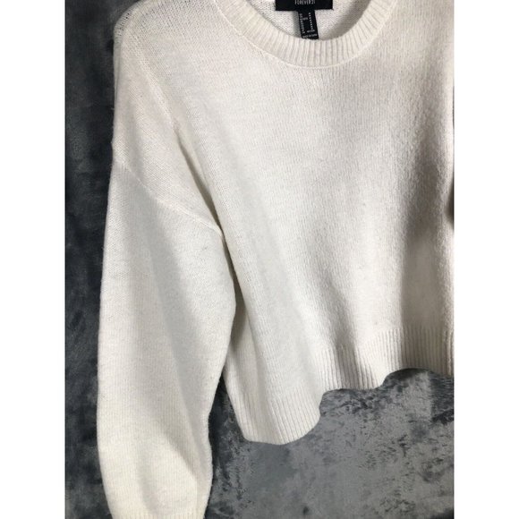 Forever 21 Sweater Women’s Ivory Top Adult Size Medium - Picture 7 of 9